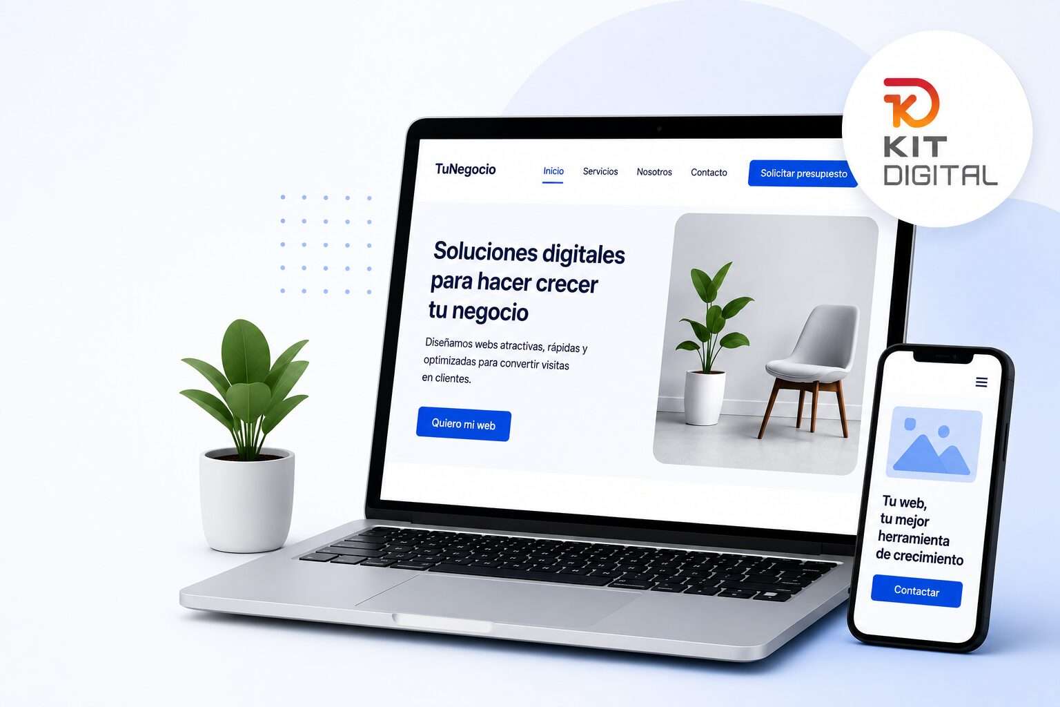 Dueño de pyme española solicitando el Kit Digital para diseño web con agencia digitalizadora