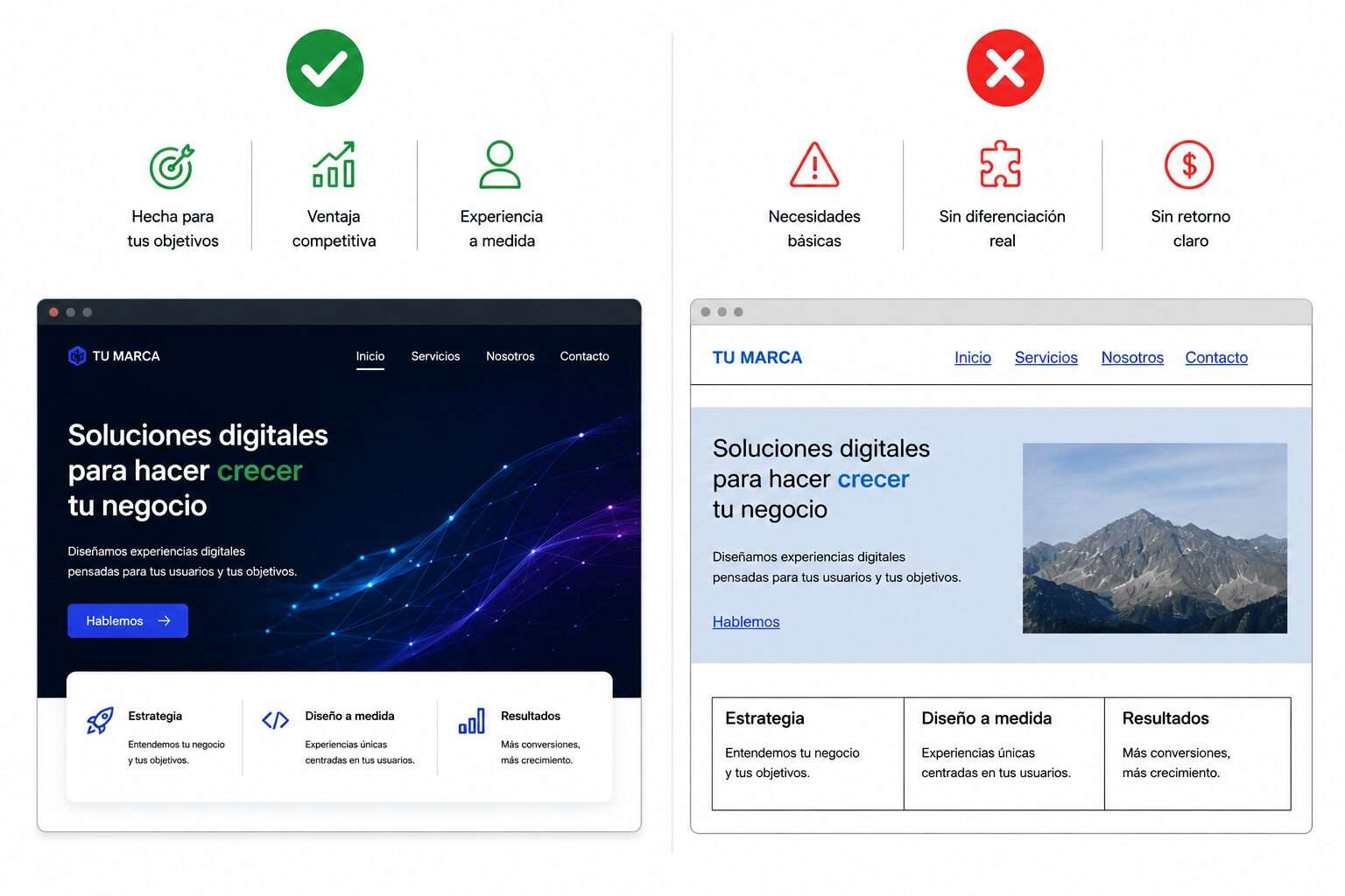 Proceso de diseño web a medida en agencia española con wireframes y prototipo personalizado