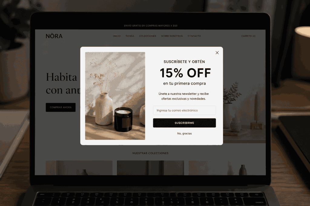 pop-ups web conversión con exit intent y diseño no intrusivo para captación de leads